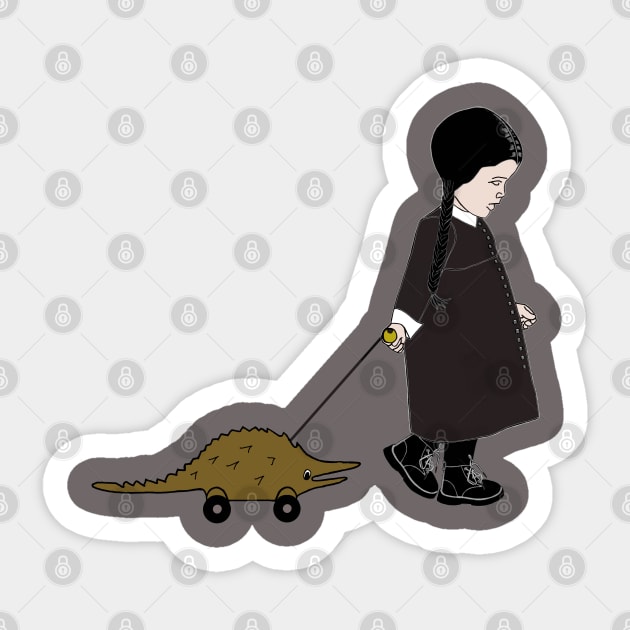 goth girl Walking the Alligator Sticker by Chic and Geeks